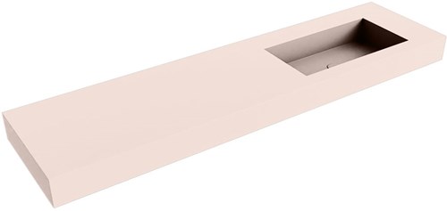 ZINK Rosee Lavabo mural solid surface 181cm. Position lavabo Droite rebord 12cm.