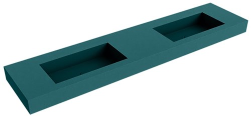 ZINK Smag Lavabo suspendido de solid surface 200cm. Posición del fregadero Doble borde de 12cm de alto.