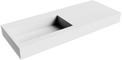 ZINK Talc Lavabo mural solid surface 120cm. Position lavabo Gauche rebord 12cm.
